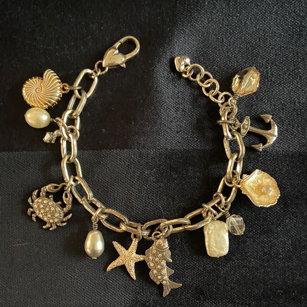 Brighton silver and gold finish Charm Bracelet with Nautical Charms